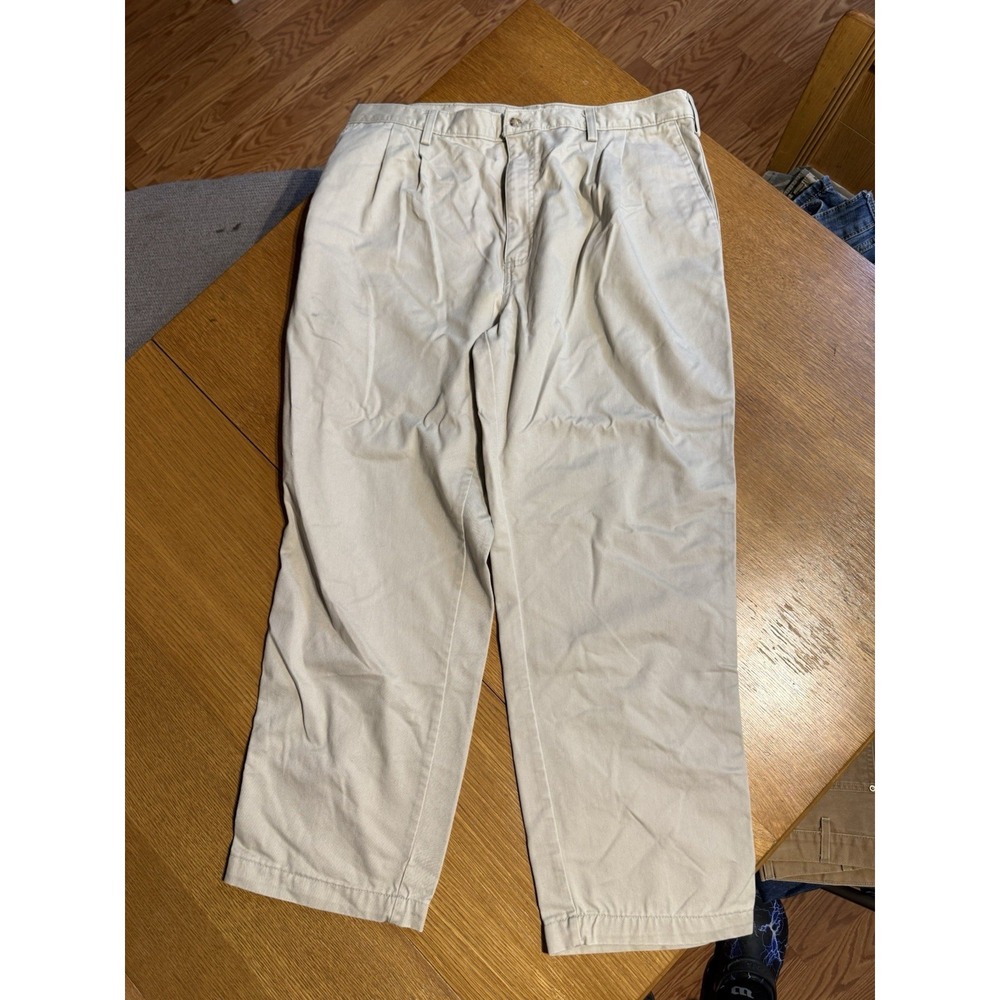 VTG Carhartt B132 Pants 36x30 Khaki Pleated Front Cotton Twill Workwear Chino
